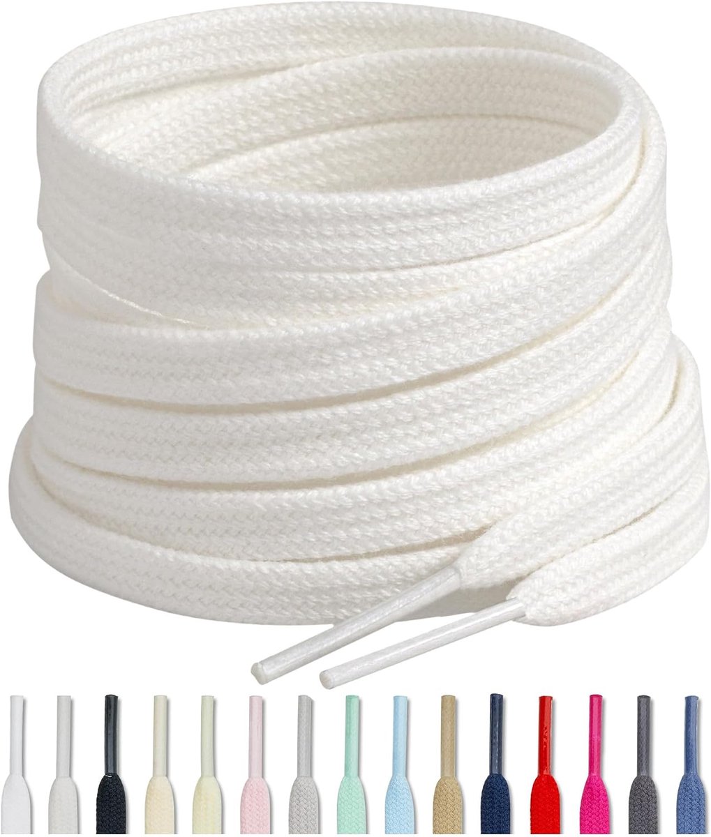 Handshop 2 paar 1/4" (6MM) Platte Katoenen Atletische Schoenveters voor Sneakers - ShopVlot