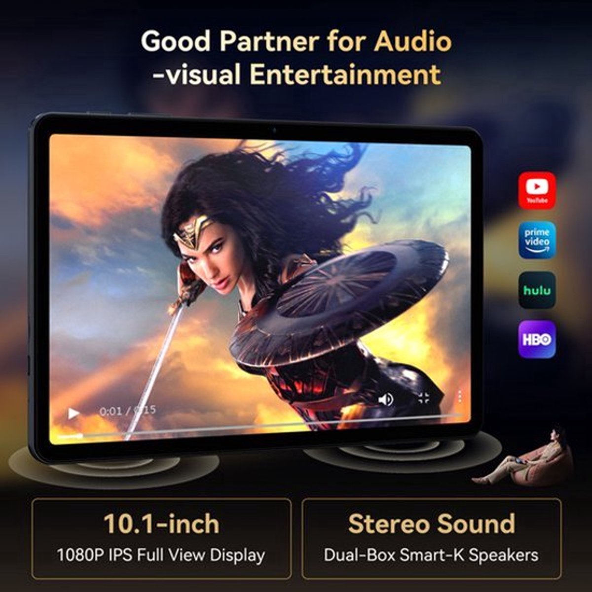 Tablet Android 15 - 10,1 Inch HD IPS Scherm - 18 GB RAM - 128 GB Opslag - 6000 mAh Batterij - 5G WiFi GPS - Unisoc Processor