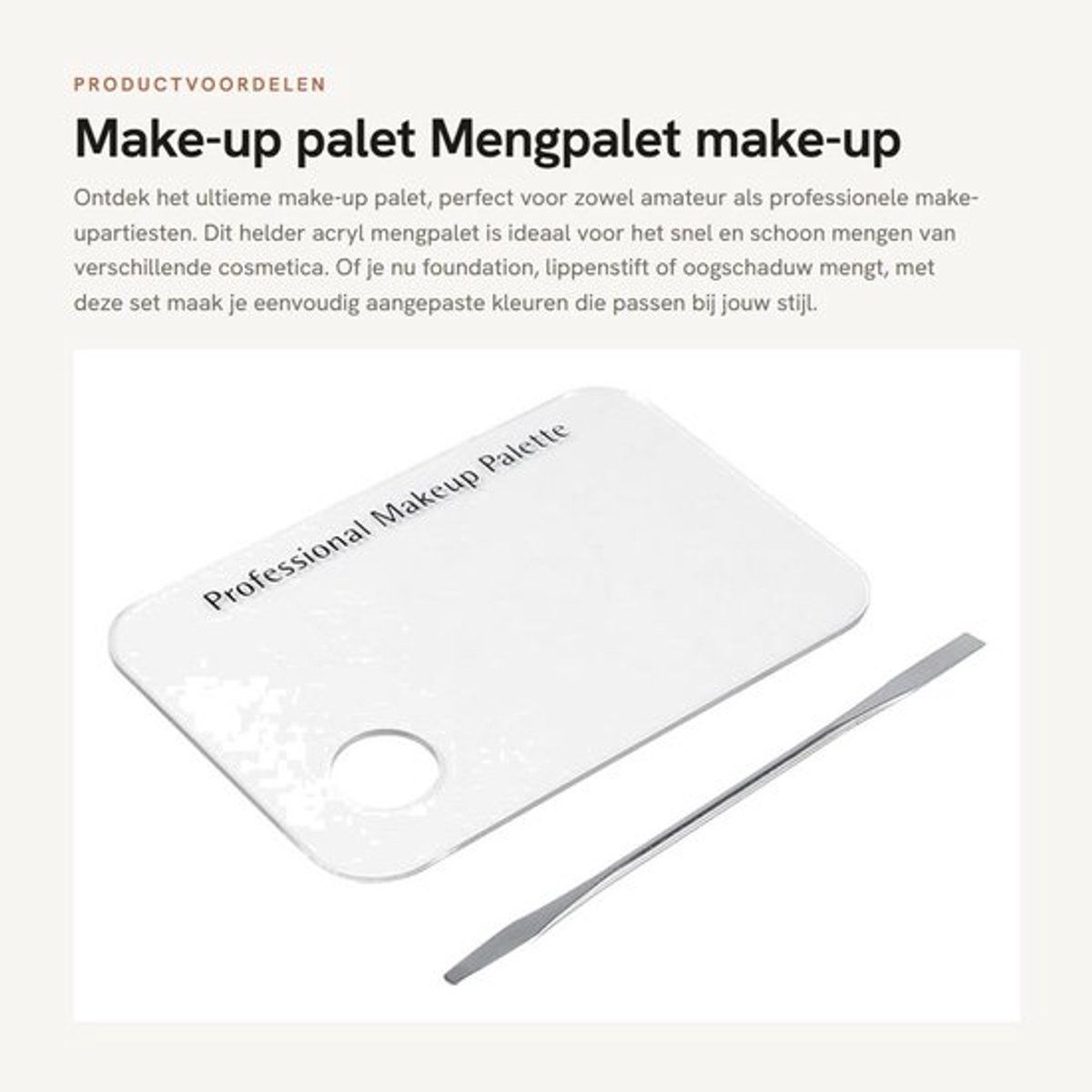 Dailygoody - Transparant Acryl Make-up Mengpalet - Roestvrijstalen