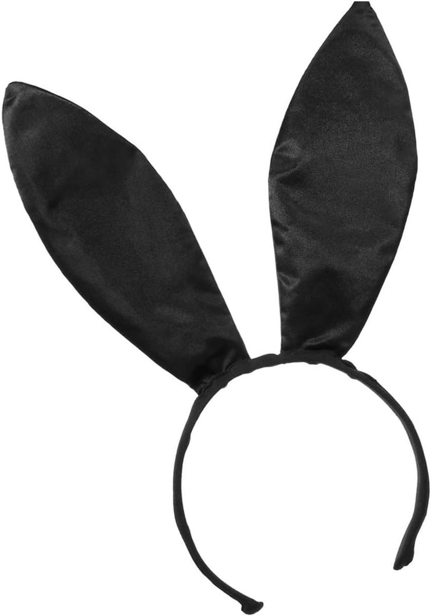 Konijnenoren haarband en pluche staart - 5-delige set voor feestjes en carnaval