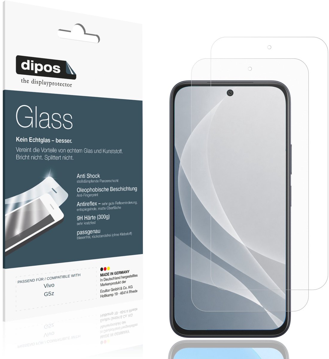 dipos – 2x Matte Pantserfolie geschikt voor Vivo G5z | 9H Screenprotector