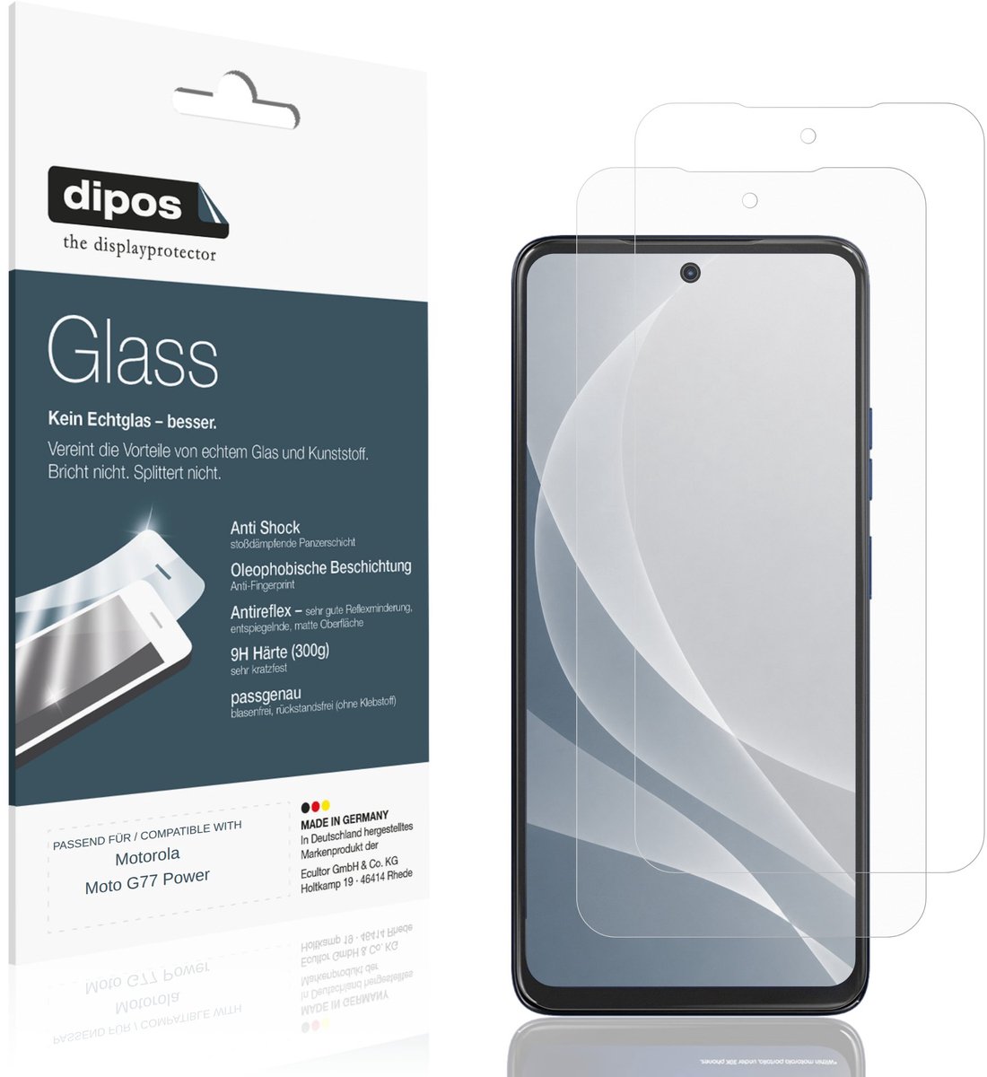 dipos – 2x Matte Pantserfolie geschikt voor Motorola Moto G77 Power | 9H Screenprotector