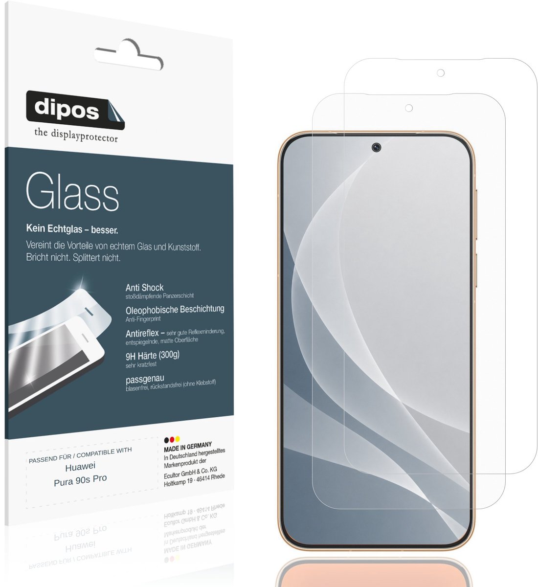 dipos – 2x Matte Pantserfolie geschikt voor Huawei Pura 90s Pro | 9H Screenprotector