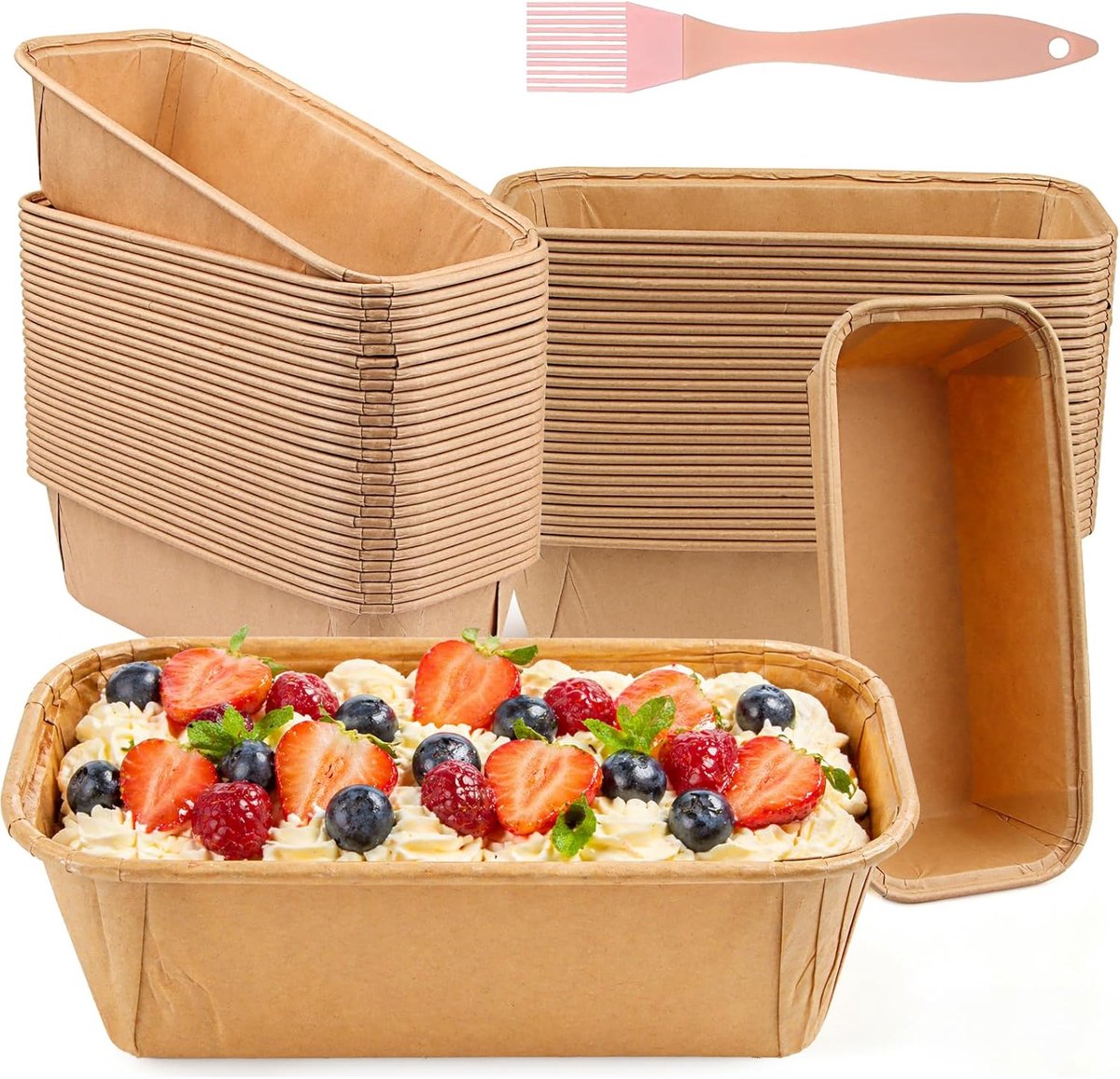 Paper Baking Moulds, Baking Mold Cake, Rectangular Paper Baking Mold Bread Baking Mould (60 Pieces) - ShopVlot
