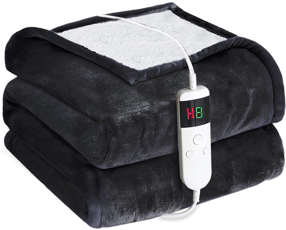 Cushious Verwarmingsdeken, warmtedeken met automatische uitschakeling, 130 x 180 cm, 10 verwarmingsstanden en 8-uurs - ShopVlot
