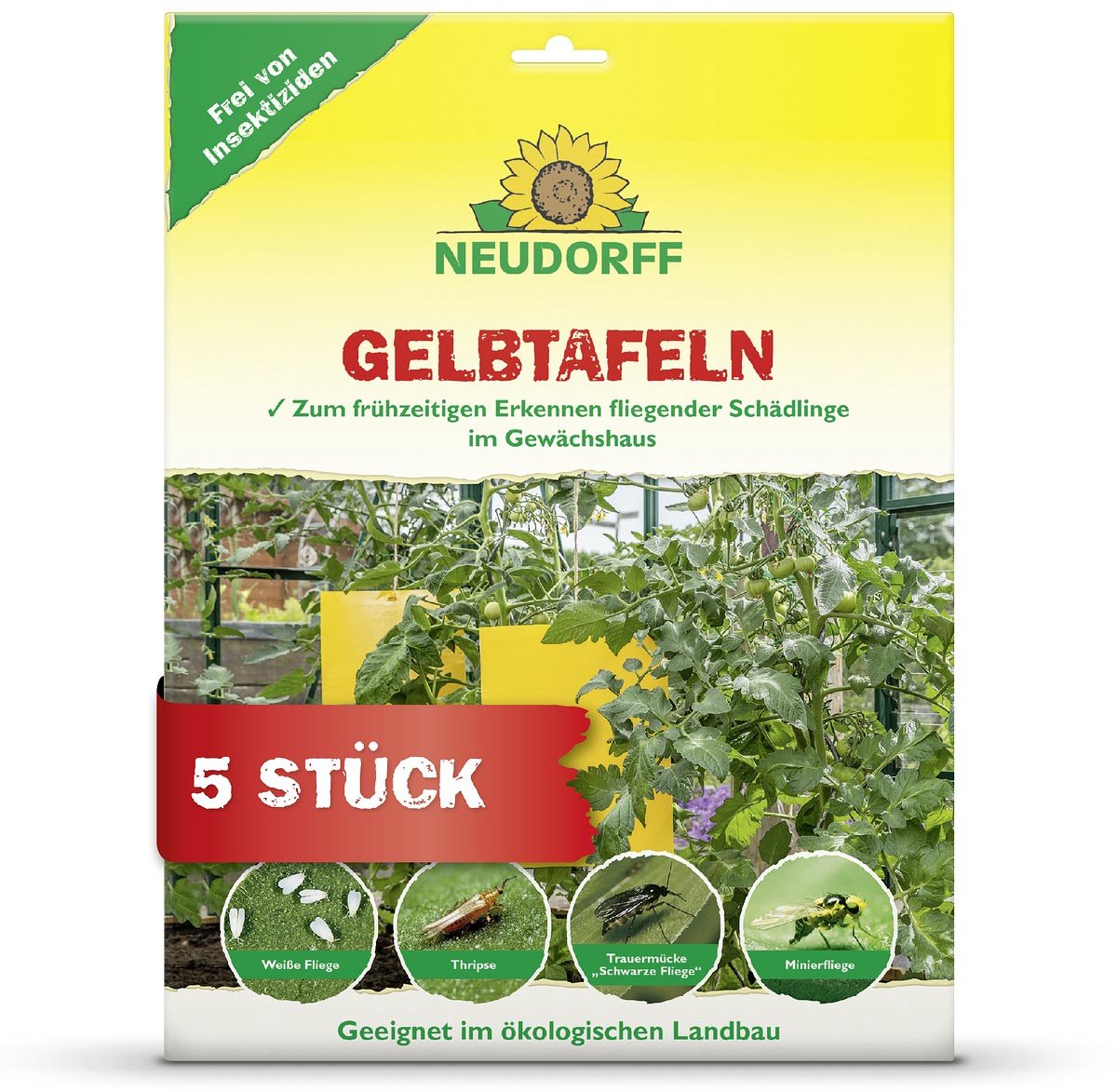Neudorff gele vangplaten grootformaat 25 x 32 cm - 5 stuks
