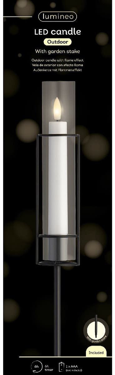 Kaemingk Lumineo LED kaars met vlameffect Ø 4,5 cm hoogte 67 cm