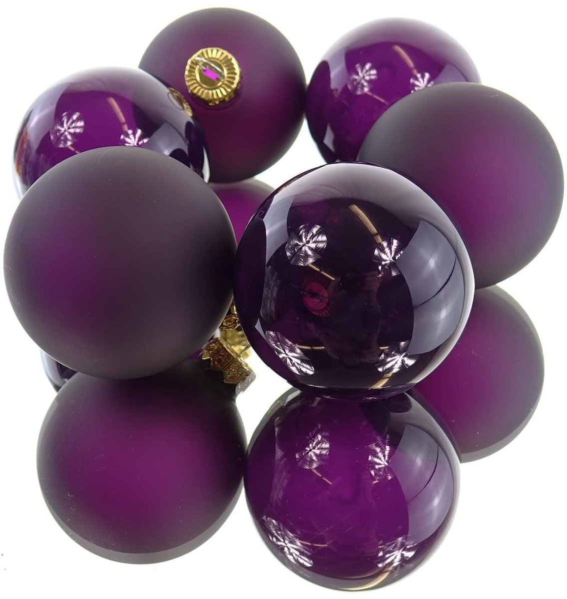 Kaemingk Kerstballen Vijgkleur Transparant-Mat Ø 6 cm - Set van 6