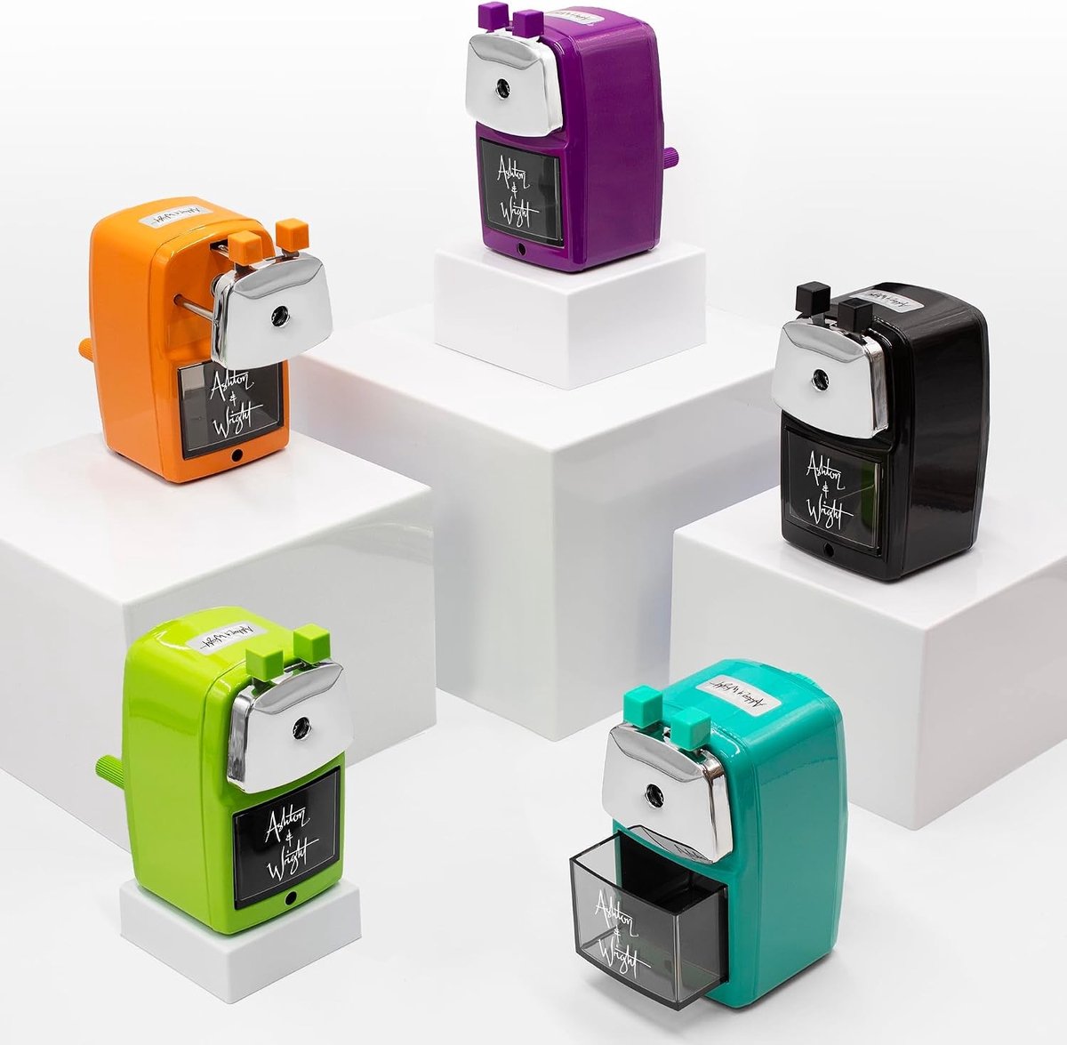 Mechanische Desktop Puntenslijper - Oranje - 8 mm - Stalen Mes met Automatisch Stopsysteem - Voor Standaard Potloden