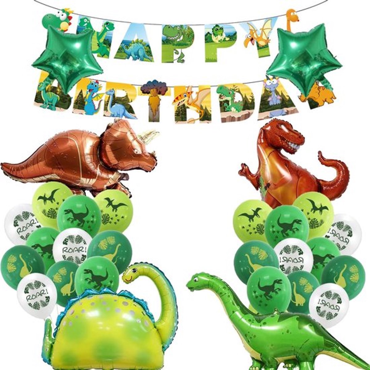 Allecta - Dinosaurus Verjaardagsdecoraties voor Jongens, 4e Verjaardag Thema