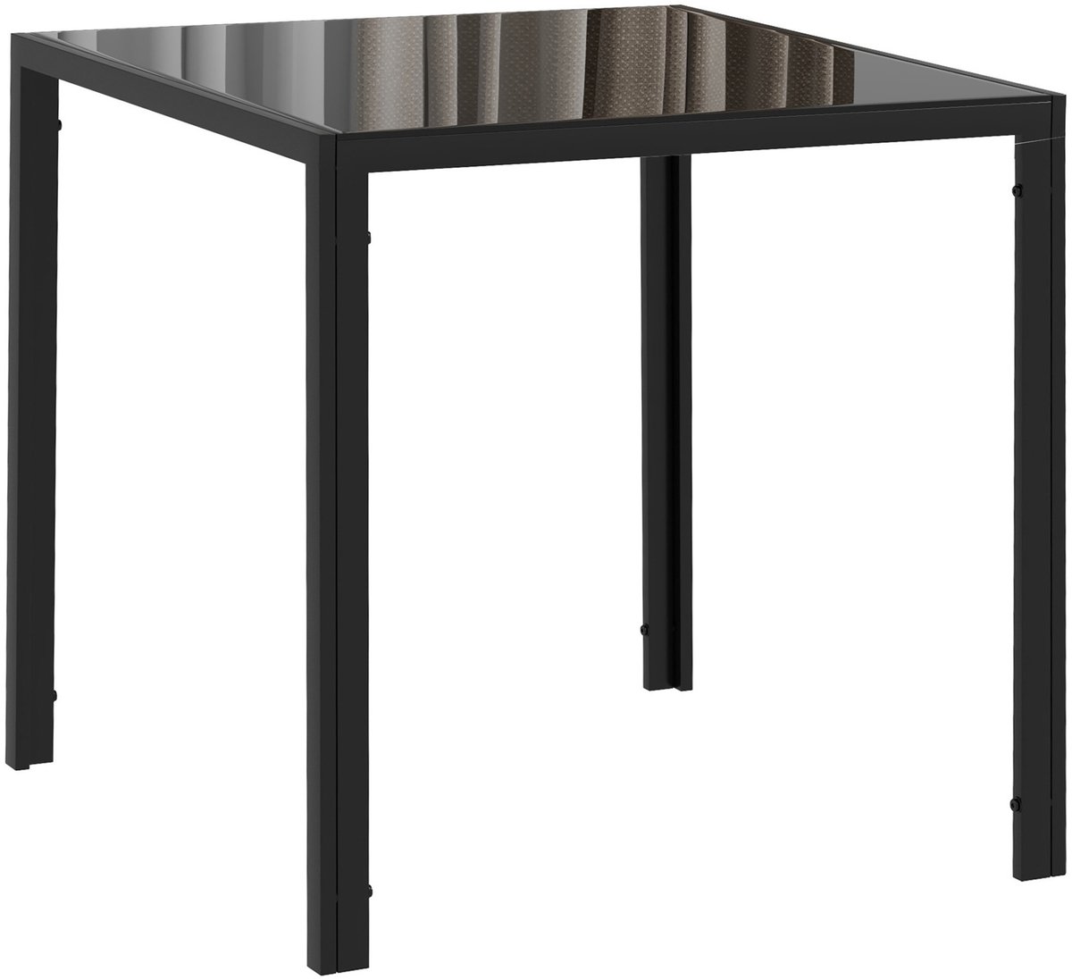 HOMCOM Eettafel - Gehard Glas - 75x75x75cm - Zwart