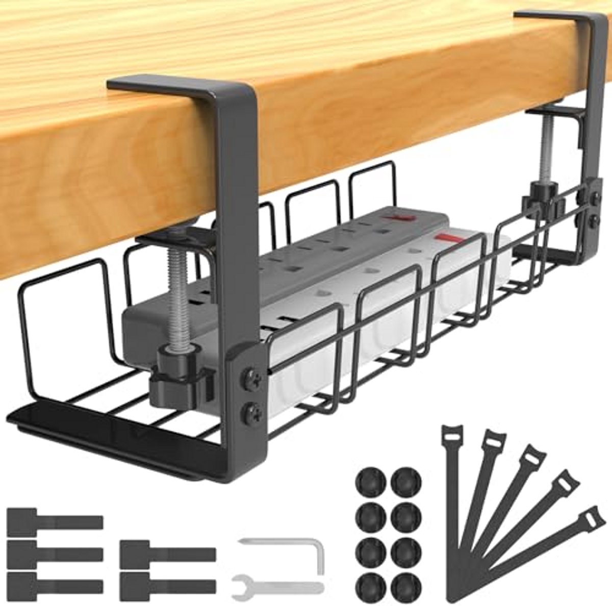 Kabelmanagement Lade Onder Bureau, Kabelorganizer en Bureau Organizer voor Kabels, Stekkerdozen en Opladers, Ruimtebesparend