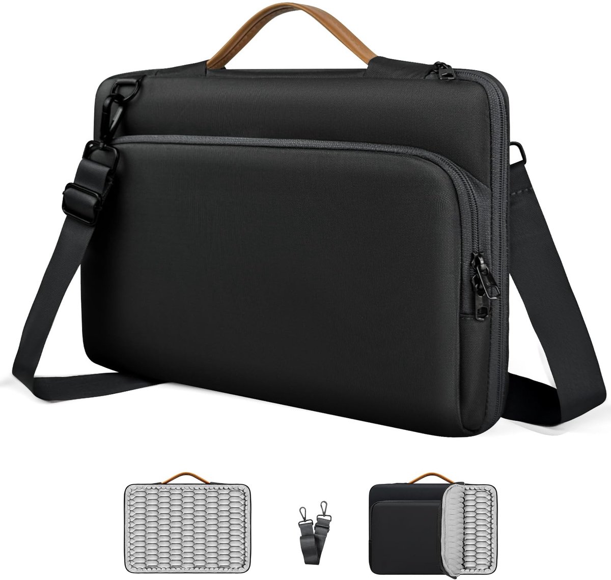 Ibenzoa ® 360° Airbag Laptoptas - Aktetas - Rood - 15,6 inch - 600D Nylon - Ritssluiting