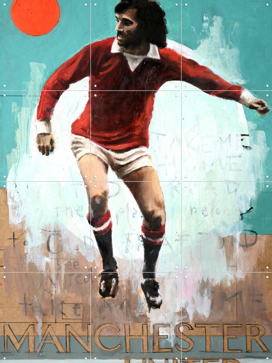 IXXI One Love Manchester United, David Diehl - 60 x 80 cm - Gratis ophangtool - Grote wanddecoratie en posters - Gemengde Technieken, Illustraties