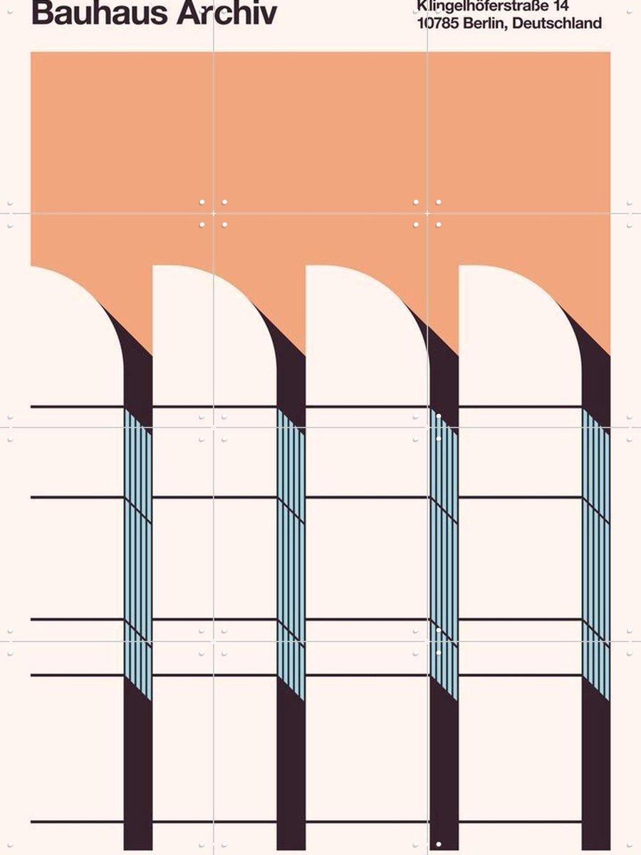 IXXI Bauhaus, Florent Bodart - 60 x 80 cm - Gratis ophangtool - Grote wanddecoratie en posters - Bauhaus, Geometrische Kunst, Illustraties, Grafisch