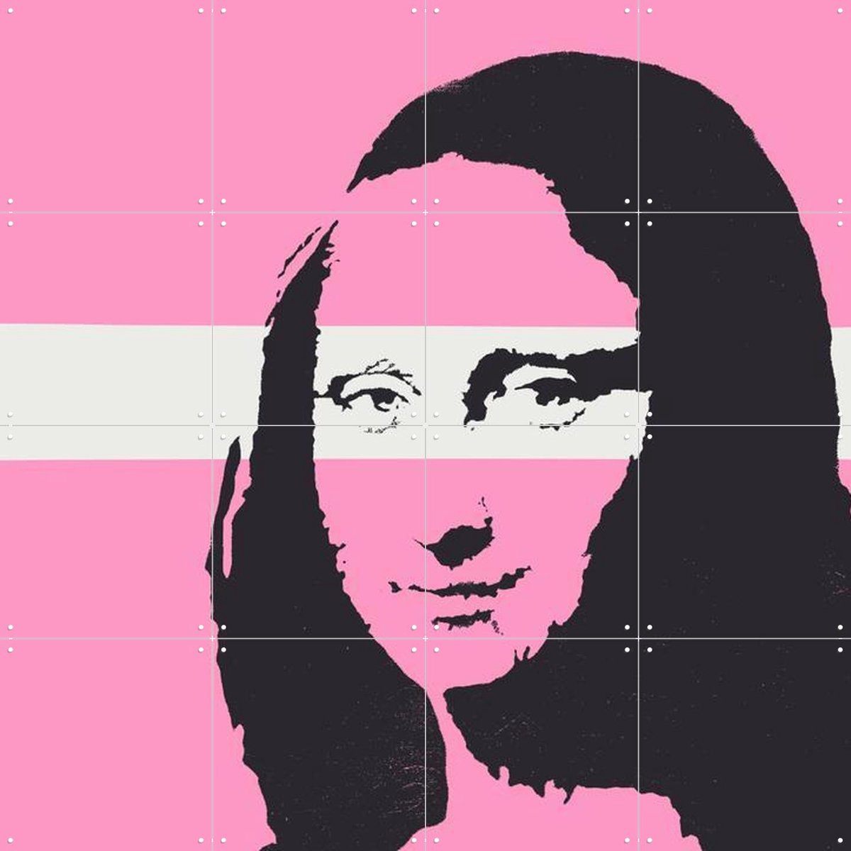 IXXI Mona Lisa, Banksy - 80 x 80 cm - Gratis ophangtool - Grote wanddecoratie en posters - Pop art, Kleurrijk, Street art, Grafisch Ontwerp, Mancave