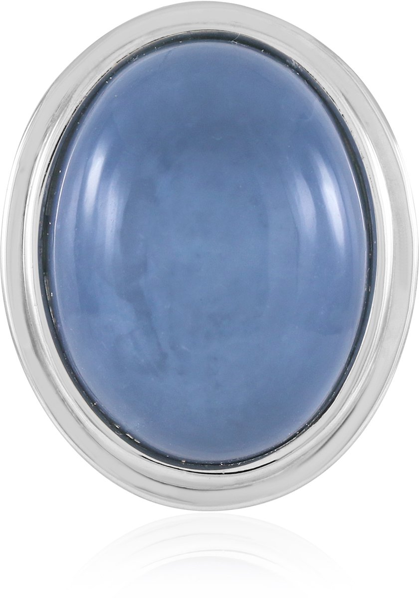 Cavill - Blauwe Opaal Hanger 6,90 ct - 925 Sterling Zilver Platina Afwerking - Ovale Peru Opaal - Elegante Blauw Edelsteen Sieraad