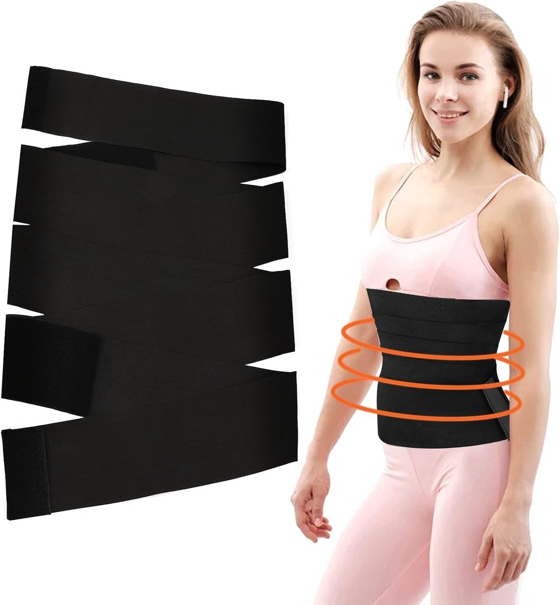 Optimale Taille Trainer voor Mannen - Verstelbare Snatch Bandage voor Sport, Rugpijn Verlichting en Verbeterde Houding, 4m Extra Lang en Onzichtbaar