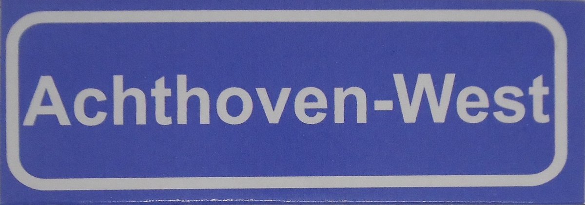 Souv© - koelkast magneet - plaatsnaam bord - kombord - souvenir - koelkastmagneetje - relatiegeschenk Achthoven-West
