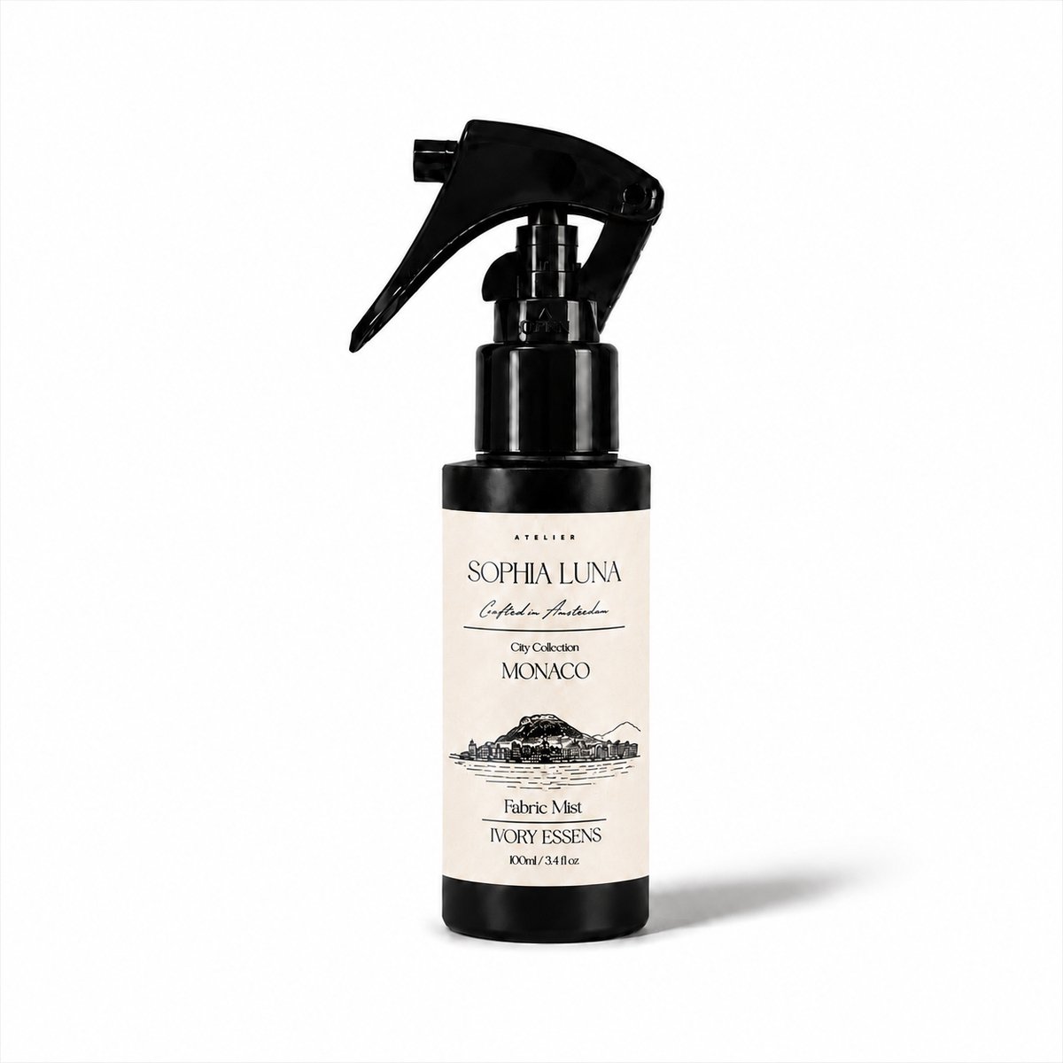 Atelier Sophia Luna Ivory Essence – Textielspray en Hotelgeur – Voor Kleding, Beddengoed, Gordijnen, Hotels en Airbnb – 100 ml