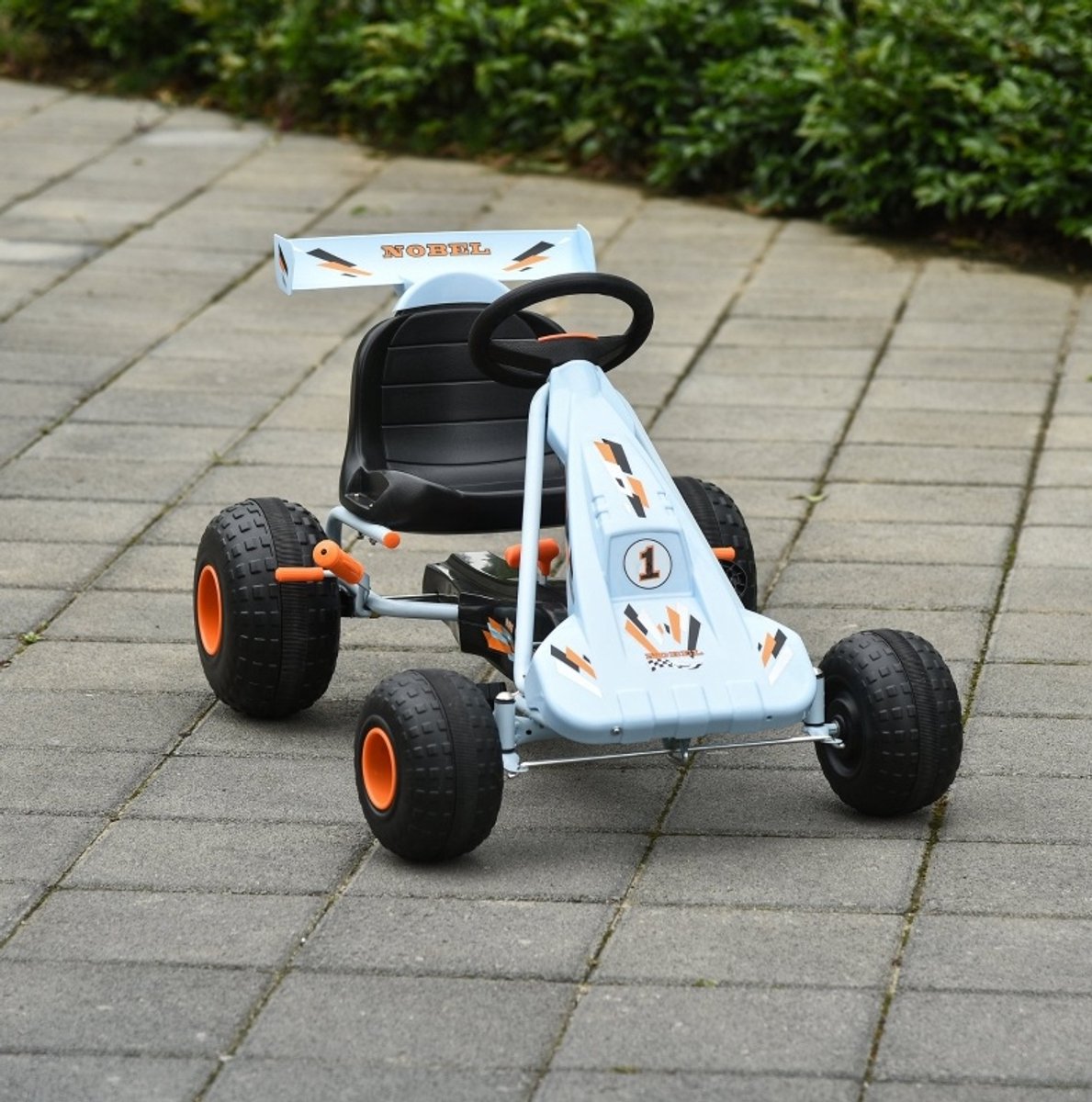 MODFU - Pedal Gokart - Verstelbare Zitting - Handrem - Metaal - Lichtblauw - 97 X 66 X 59 Cm