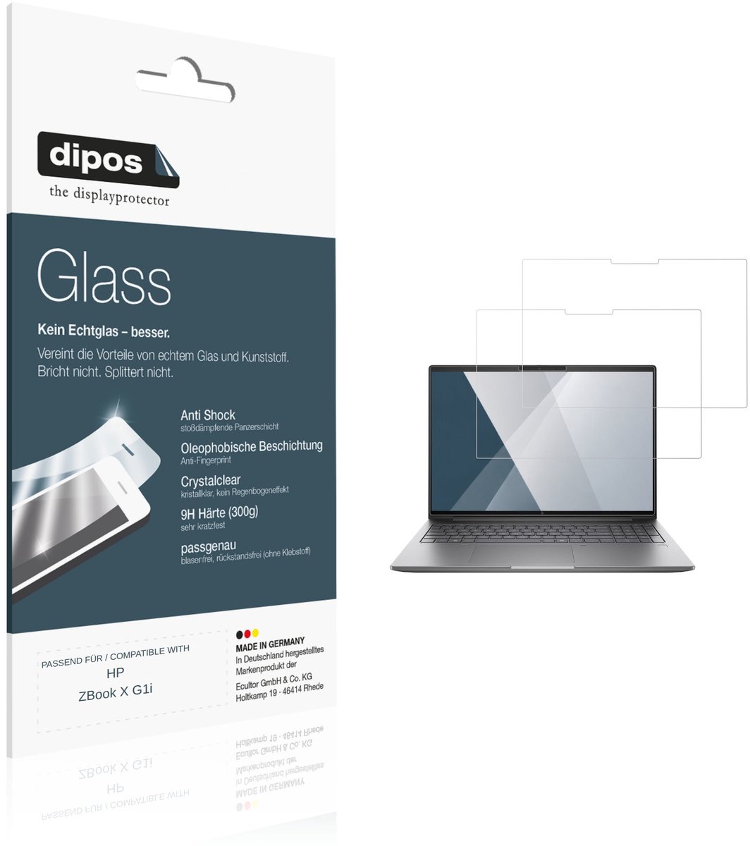 dipos – 2x Pantserfolie geschikt voor HP ZBook X G1i | 9H Screenprotector