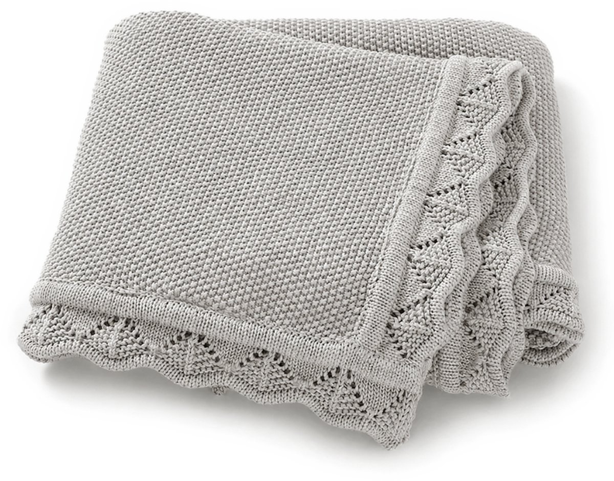MijnNami Baby Deken 80 x 100 cm – 100% Katoen – Wiegdeken en Ledikant Deken – Gebreid Baby Dekentje – Mist