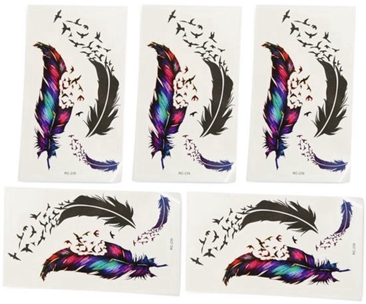 SPHProducts - Tijdelijke Tatoeage Stickers - Waterdichte Veren