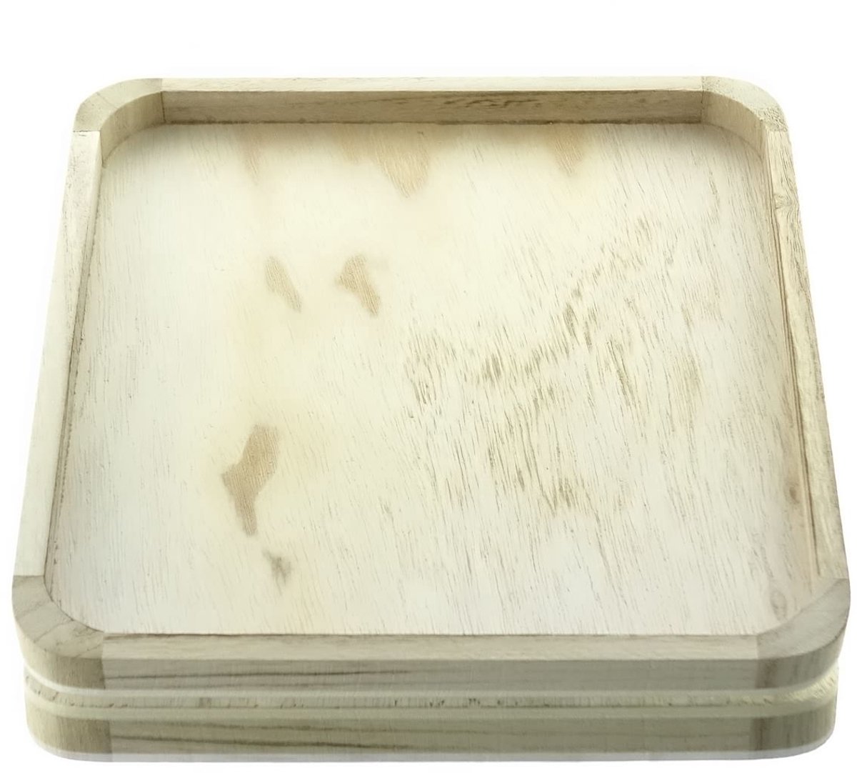 Gasper Houten bord vierkant naturel 20cm paulowniahout