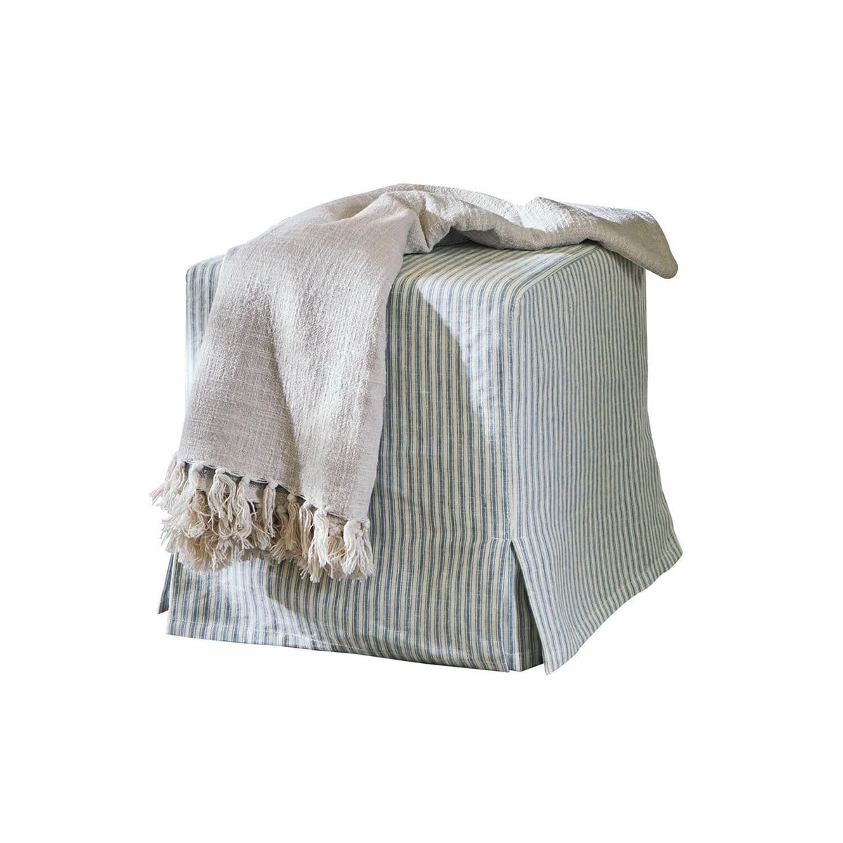 LOBERON Poef Ulysette wit/blauw
