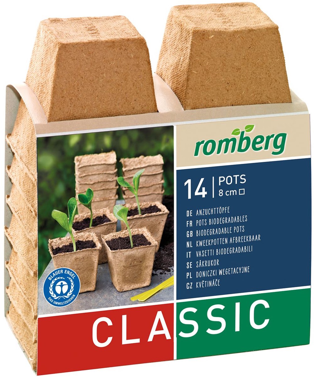 Romberg Classic Kweekpotten 8 cm vierkant - 14-delig