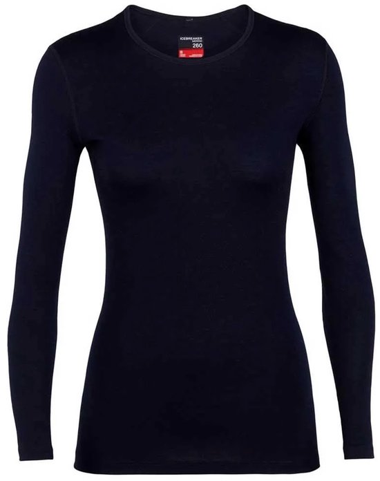 Donkerblauwe longsleeve top met ronde hals.