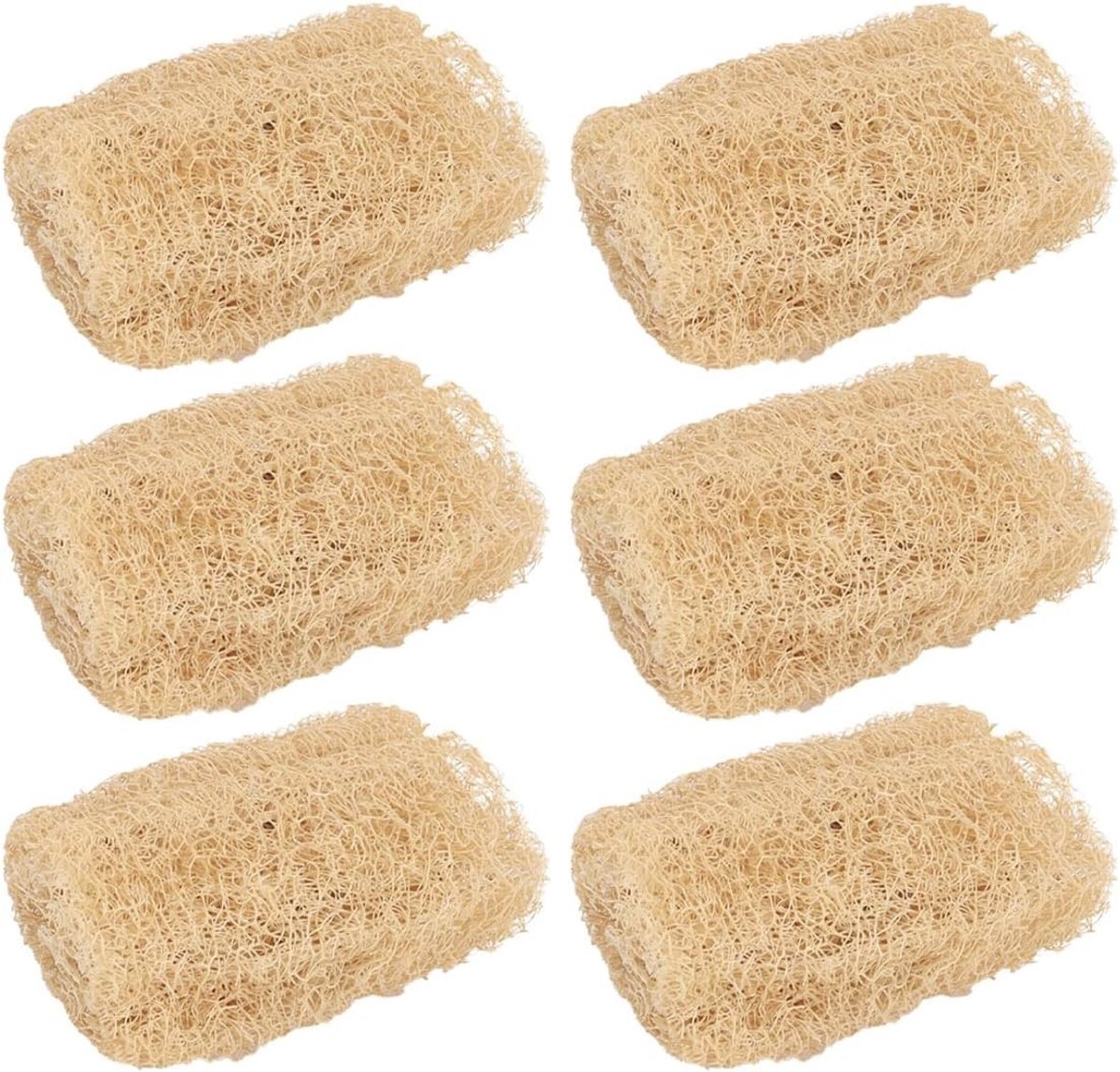 Natuurlijke Biologische Loofah Spons voor Lichaamsverzorging, Douche en Keuken - Set van 6 Exfoliërende Sponsen
