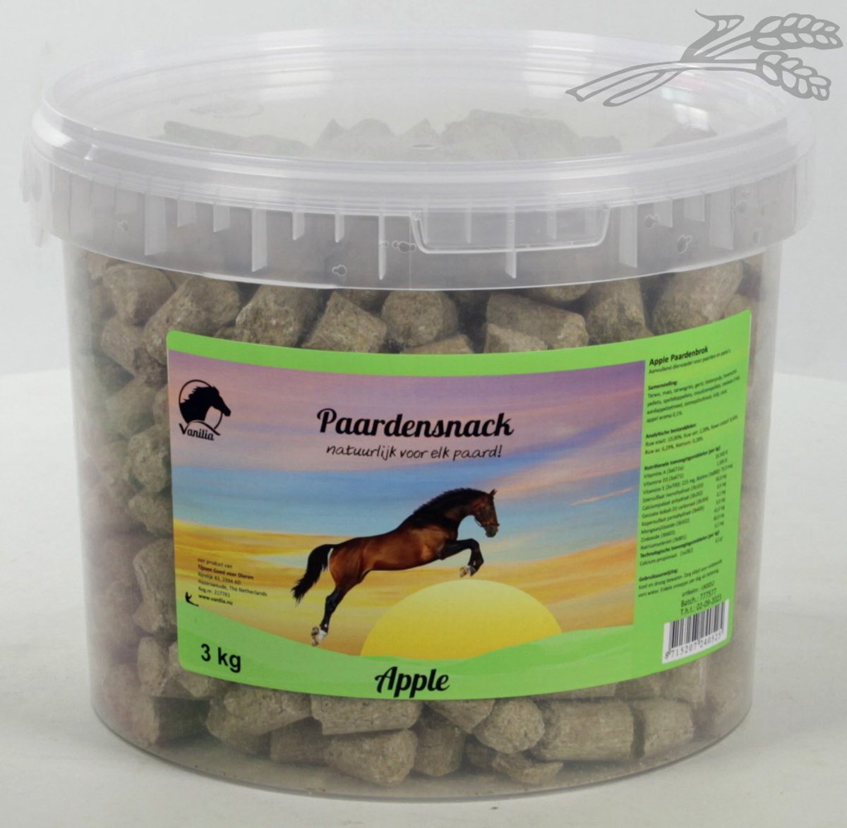 Paardensnoepjes Vanilia Apple - Kruidige Smaak - 3 kg Natuurlijke Snoepjes