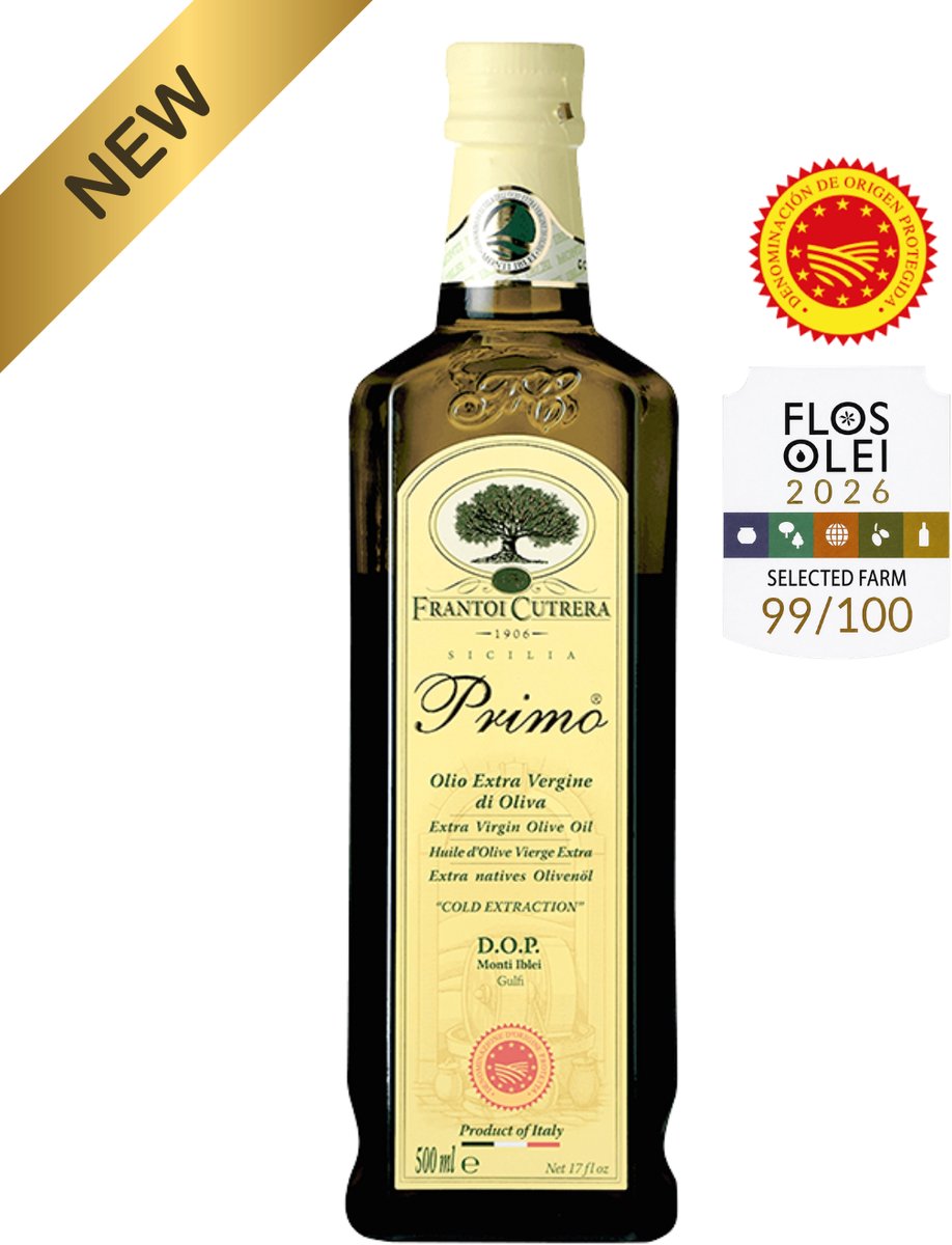 Frantoi Cutrera Primo D.O.P. Monti Iblei Extra Vierge Olijfolie – 500 ml - Siciliaanse extra vierge olijfolie