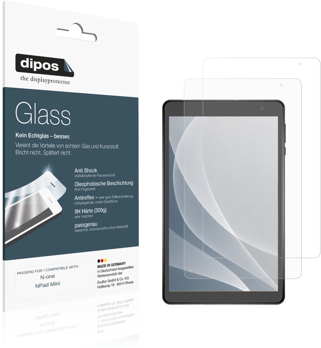 dipos – 2x Matte Pantserfolie geschikt voor N-one NPad Mini | 9H Screenprotector