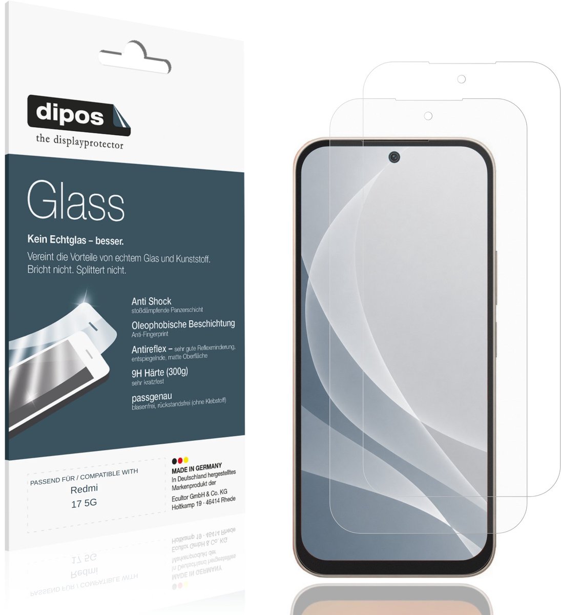 dipos – 2x Matte Pantserfolie geschikt voor Redmi 17 5G | 9H Screenprotector