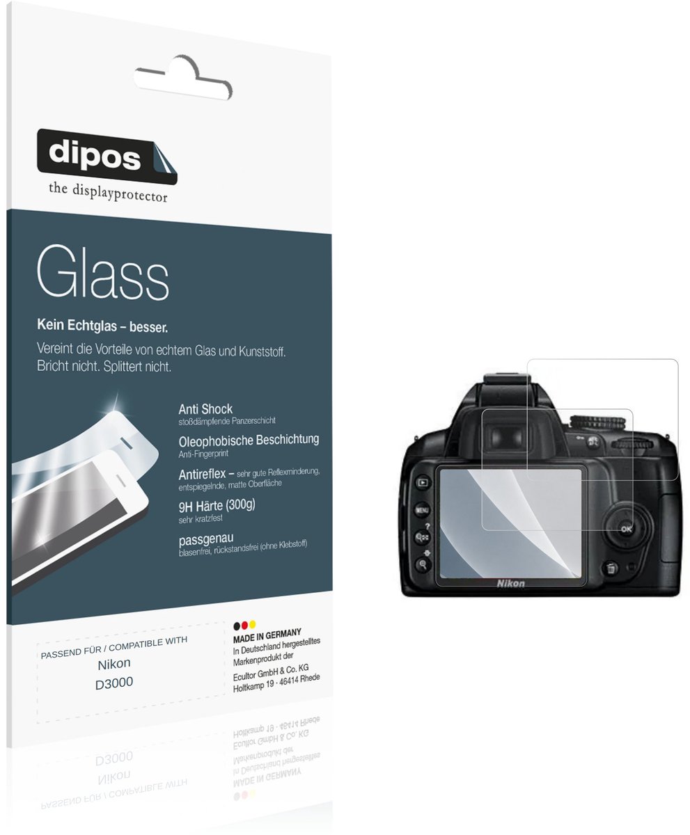 dipos – 2x Matte Pantserfolie geschikt voor Nikon D3000 | 9H Screenprotector