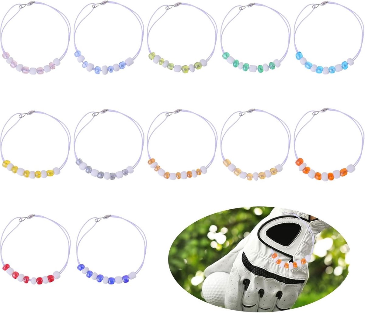 12 Stuks Golf Score Teller met Golfbal en Glazen Zaadblok - Ideaal voor Kinderen en Scheidsrechters, 1.97 Inch, Mix Kleuren