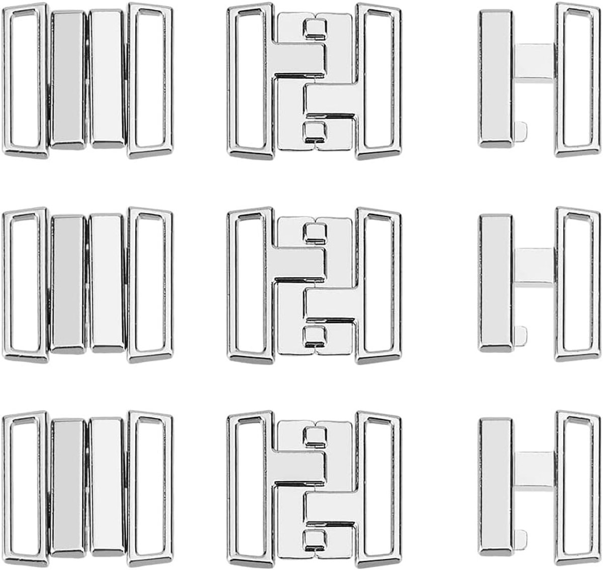 12 Sets Alluminium Bikini Clips en Sluitingen voor Bh's - Vervangingsonderdelen voor Lingerie en Naaiwerk, 1.8x1.8cm Metalen Sluiting voor Bh's en Lingerie