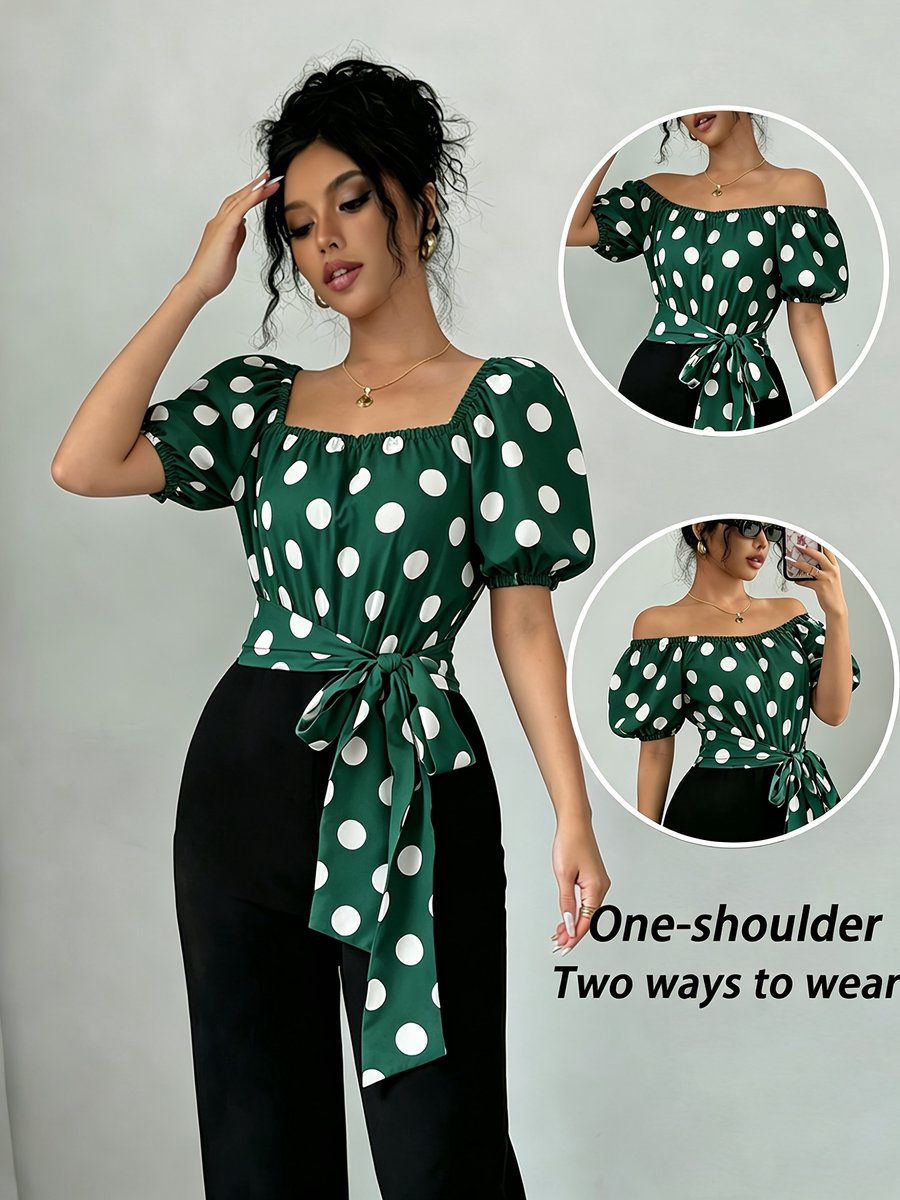 Currero Topje Dames Polkadots - Mouwloze Top - Singlet - Kleding - Shirt - Blouse - Kort - Volwassen - Zwart XXL