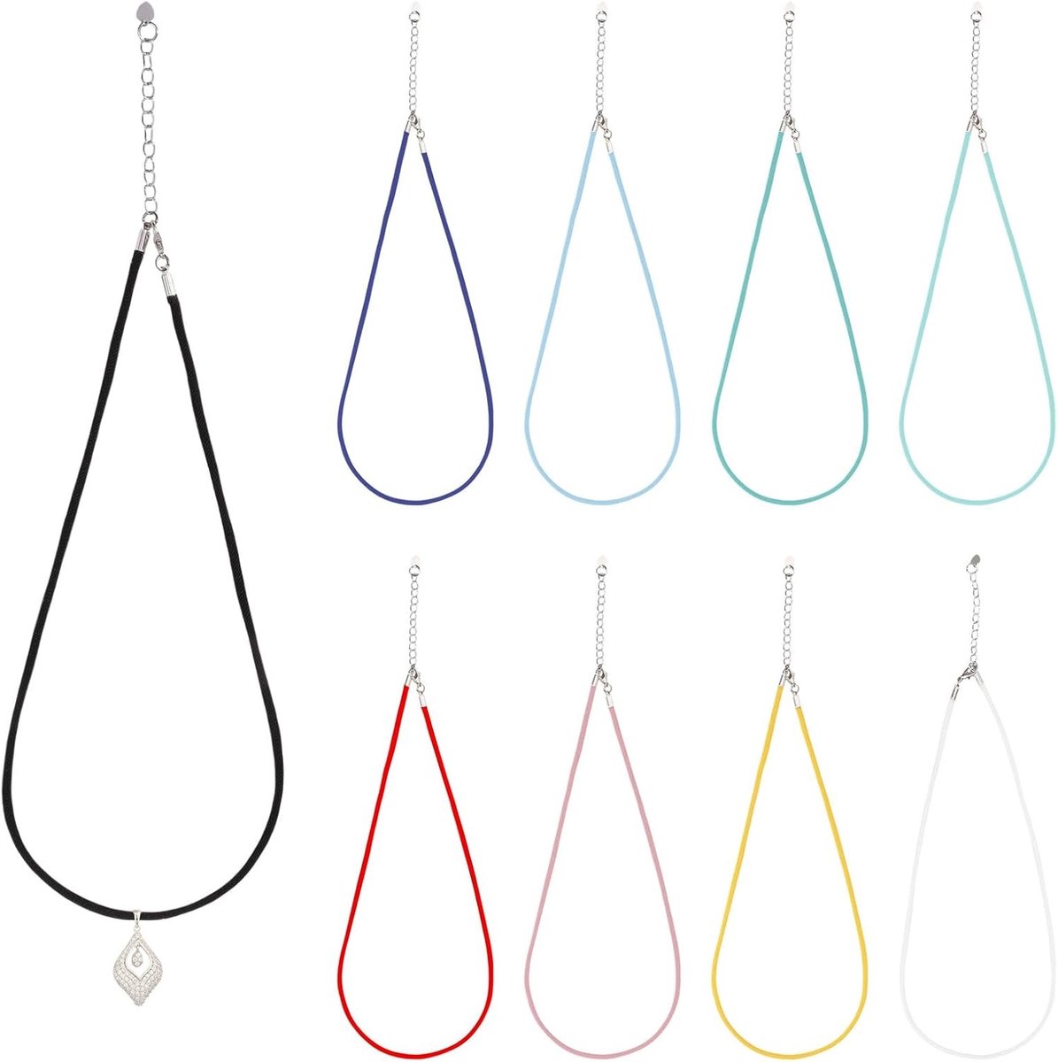 9 Pcs Woven Zijde Keten Touw met Messing Bevestigingen voor Kralen, Armbanden en Sieraden Maken, Gemengde Kleuren, Nylon, 19.3 Inch