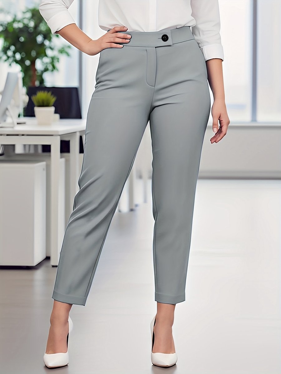 Currero Pantalon Dames Chino Golfbroek Nette Broek Met Elastische Tailleband Volwassenen Lichtgrijs