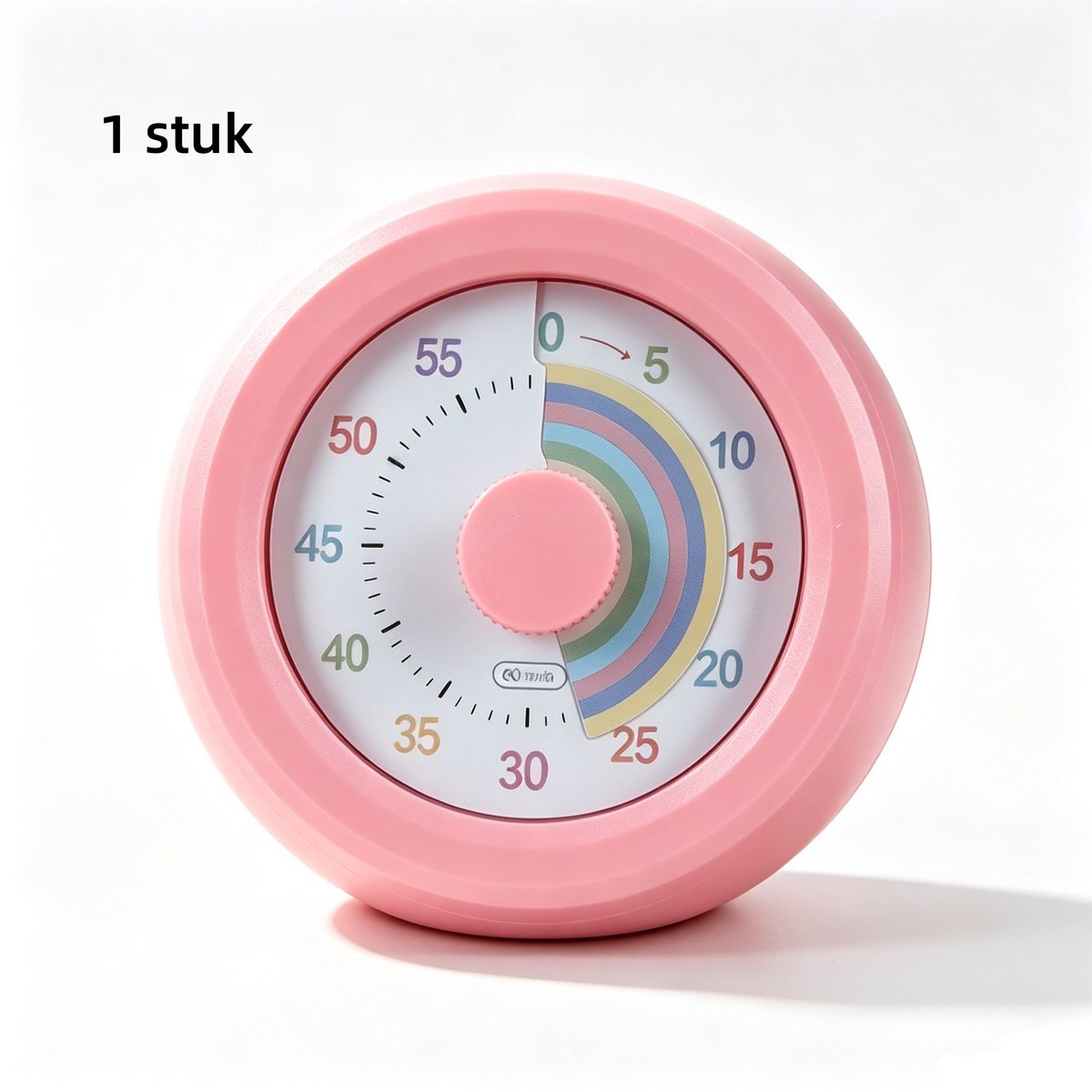 1 stuk - Visuele timer van 60 minuten - Stille visuele afteltimer - Regenboogschijf afteltimer van 60 minuten - Taakherinnering voor thuis en in de keuken - Geschikt voor kinderbureaus, kantoorvergaderingen - Roze