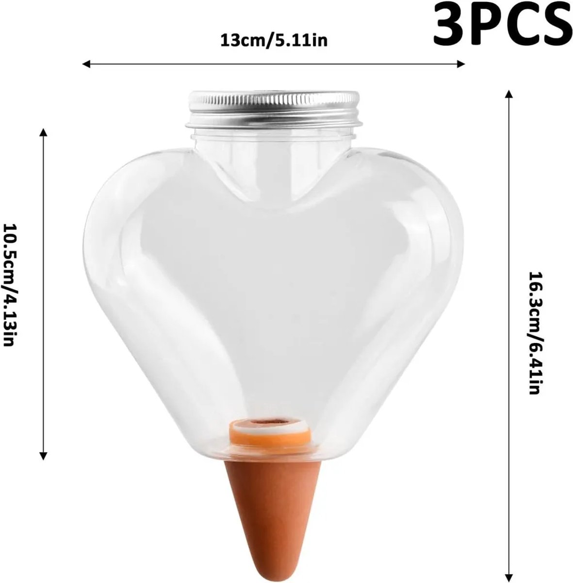 500 ml plantenwaterbal, transparante automatische watergeefinstallatie, Geschikt voor sproeikop, bolvormige lamp, kunststof tuinwatergeefsysteem, plantenwatergever Geschikt voor binnen en buiten (A)
