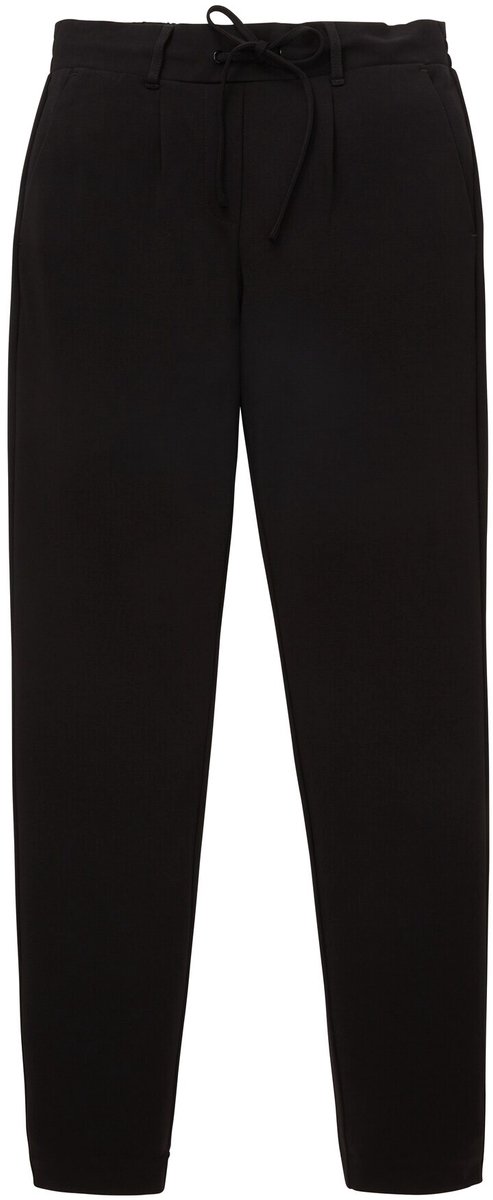 Tom Tailor - Wijdvallende stoffen broek - Maat 46/32 - deep black