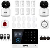 Hozard® Alarmsysteem Pakket D V2 | 2X HD WiFi Camera | Smart Home Beveiligingssysteem | Draadloze Sirene & Rookmelder | RFID Tags | Draadloze Smart Home Beveiligingssysteem