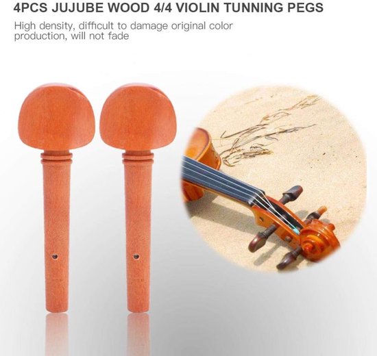 Violine Stimmwirbel, Holz Stimmwirbel Accessoire, Viool Accessoire voor 4/4 Viool, Kwaliteitseigen Houten Vioolstimmwirbels voor Professionele en Amateurbespeelders — afbeelding 2