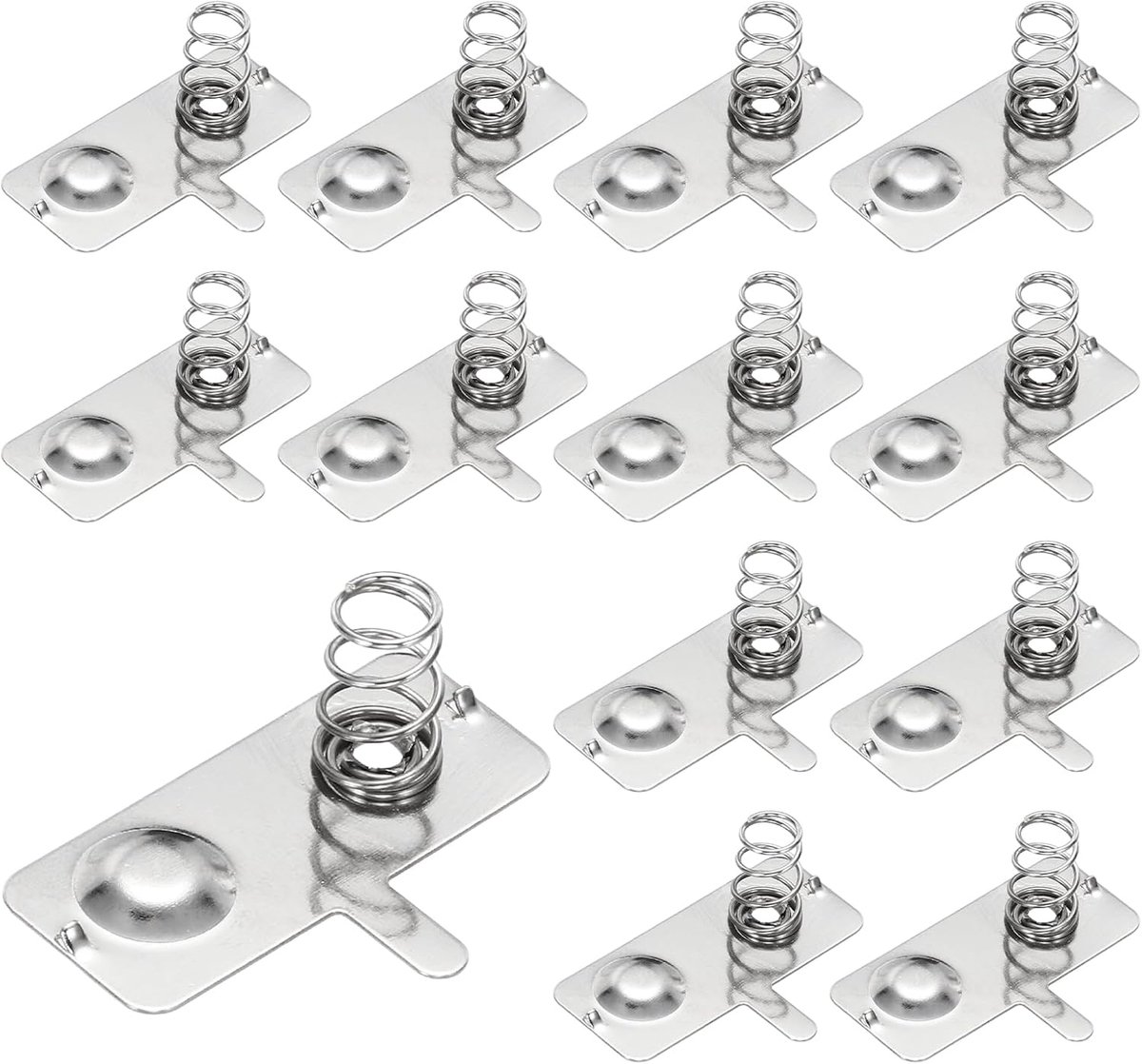 12 stuks AA batterijveerplaten, 28 x 12 x 0,3 mm batterij nikkel plaat positief negatief bipolaire veercontact-wegwerpgleuf met pennen voor doe-het-zelf elektronisch speelgoed