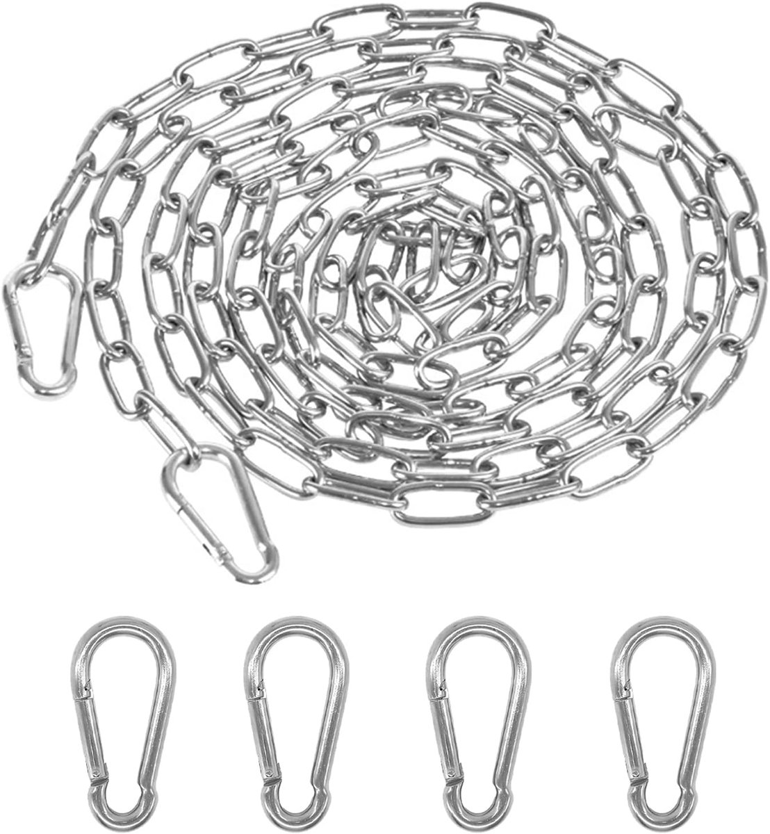 Dailygoods- Roestvrijstalen Ketting 1,5 m - Karabijnhaak - Ronde